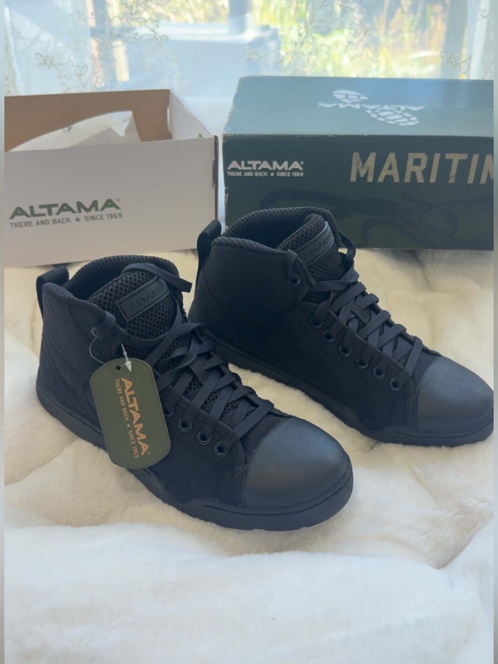Uni sex Altama Maritime Black Tactical High-Top Sneakers